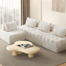 Oikiture 4 Seater Boucle Modular Sofa Lounge Chair Armless White