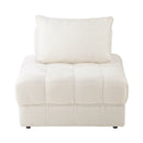 Oikiture 4 Seater Boucle Modular Sofa Lounge Chair Armless White