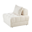 Oikiture 4 Seater Boucle Modular Sofa Lounge Chair Armless White