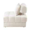 Oikiture 4 Seater Boucle Modular Sofa Lounge Chair Armless White