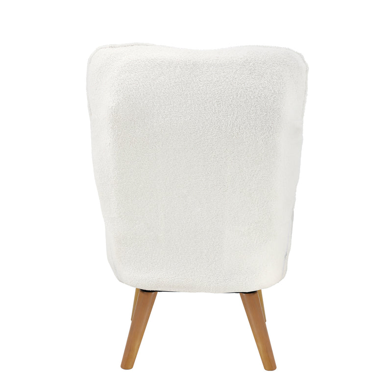 Oikiture Armchair with Ottoman Swivel Sherpa White