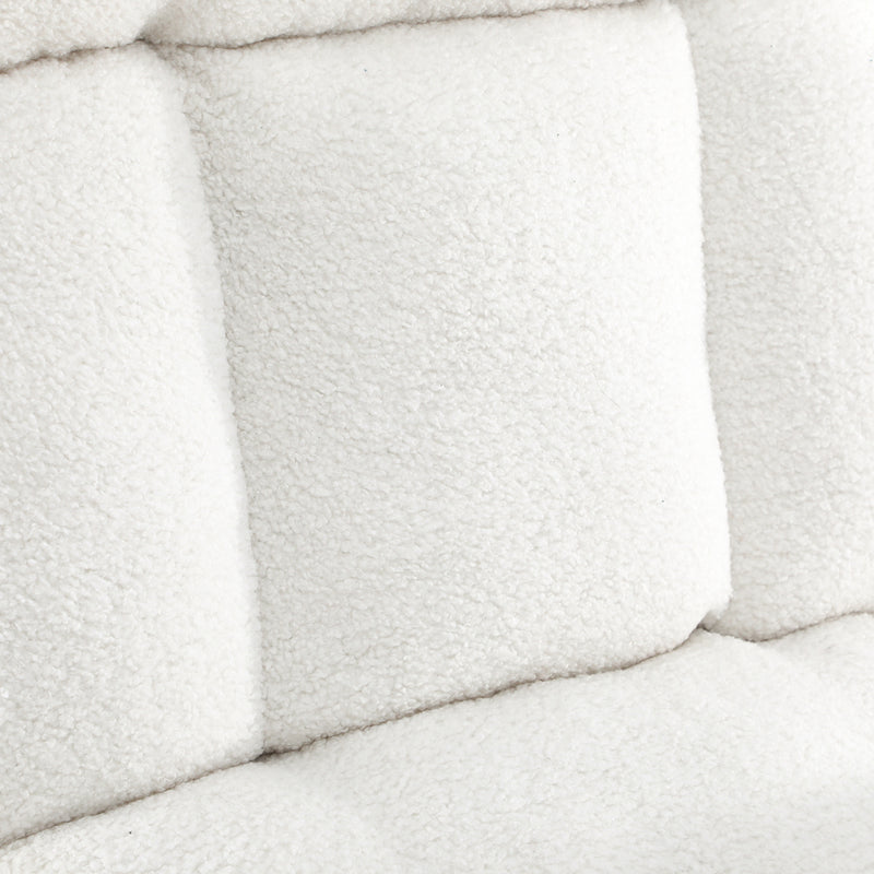 Oikiture Armchair with Ottoman Swivel Sherpa White