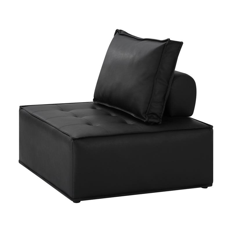 Oikiture Pu Leather Sofa Couch Black