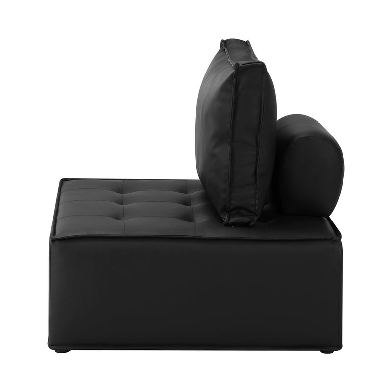 Oikiture Pu Leather Sofa Couch Black