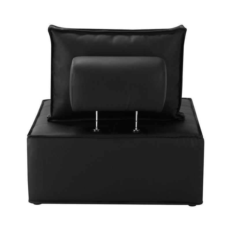 Oikiture Pu Leather Sofa Couch Black