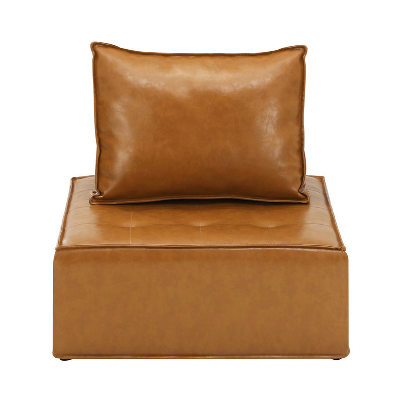 Oikiture Pu Leather Sofa Couch Brown