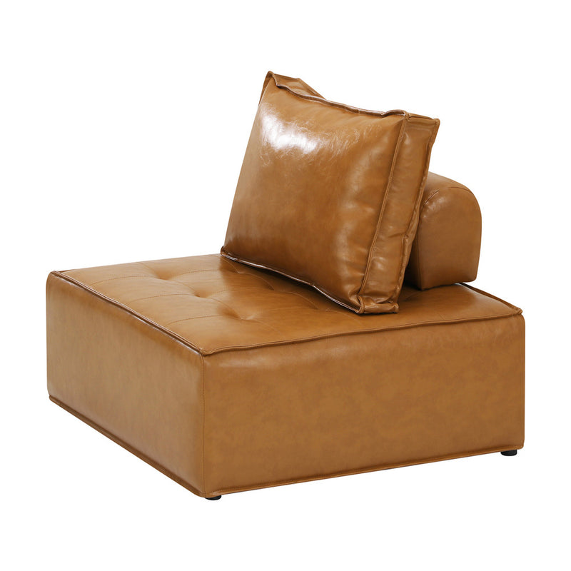 Oikiture Pu Leather Sofa Couch Brown