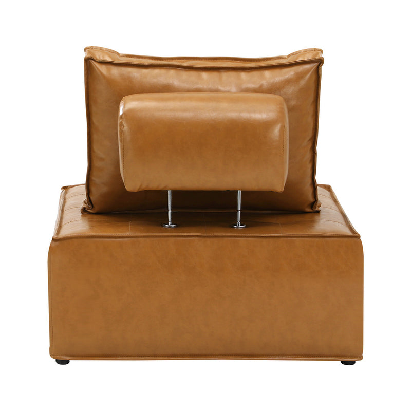Oikiture Pu Leather Sofa Couch Brown