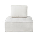 Oikiture Modular Armless Sofa Adjustable Back Sherpa White
