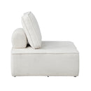 Oikiture Modular Armless Sofa Adjustable Back Sherpa White