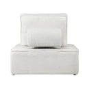 Oikiture Modular Armless Sofa Adjustable Back Sherpa White