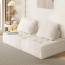 Oikiture 2PCS Modular Armless Sofa Sherpa White