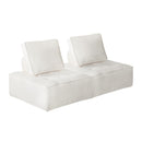 Oikiture 2PCS Modular Armless Sofa Sherpa White