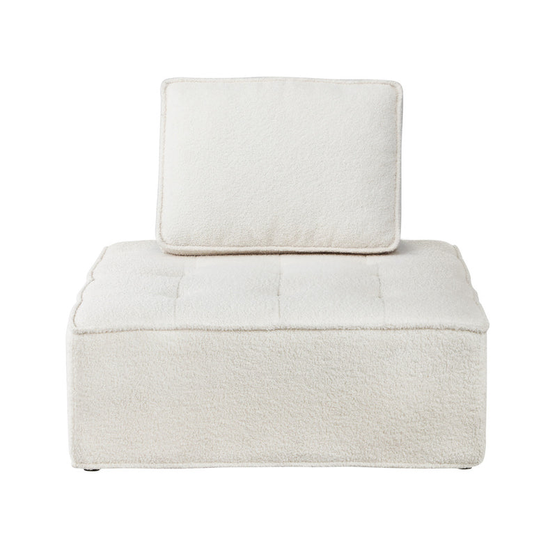 Oikiture 2PCS Modular Armless Sofa Sherpa White