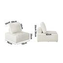 Oikiture 2PCS Modular Armless Sofa Sherpa White