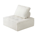 Oikiture 2PCS Modular Armless Sofa Sherpa White