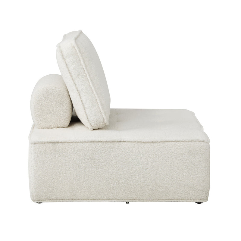 Oikiture 2PCS Modular Armless Sofa Sherpa White