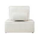 Oikiture 2PCS Modular Armless Sofa Sherpa White