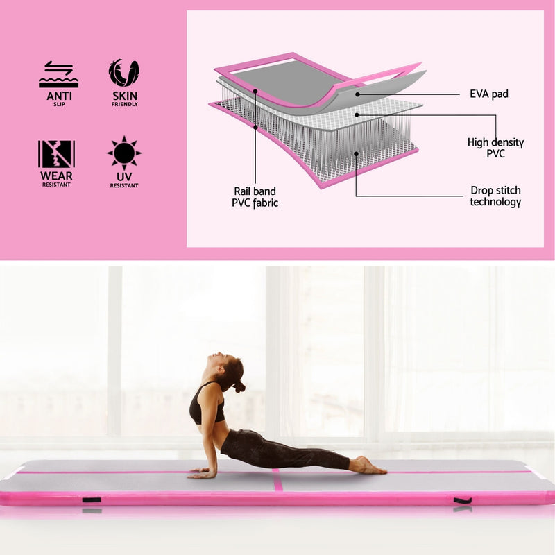 Everfit 4X1M Airtrack Inflatable Air Track Tumbling Mat W/Pump Floor Gymnastics