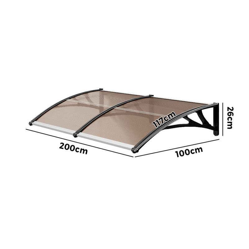 Livsip Window Door Awning Canopy Rain Cover Sun Shield 1mx2m