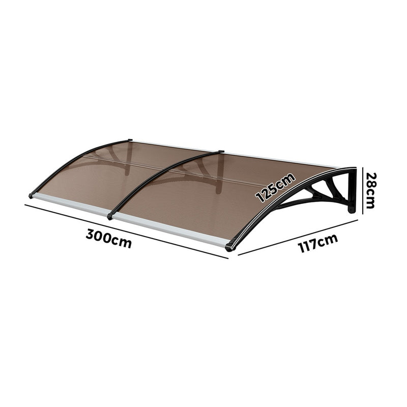 Livsip Window Door Awning Canopy Rain Cover Sun Shield 1.17mx3m