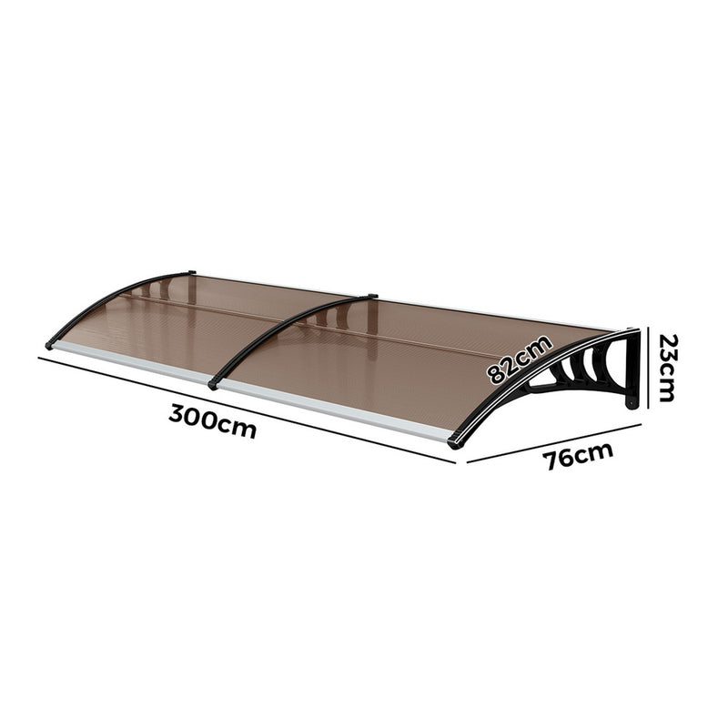 Livsip Window Door Awning Canopy Rain Cover Sun Shield 0.76mx3m