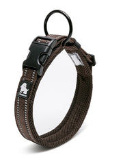 True Love Heavy Duty Reflective Dog Collar - Brown, 3XL-1962324888010231808