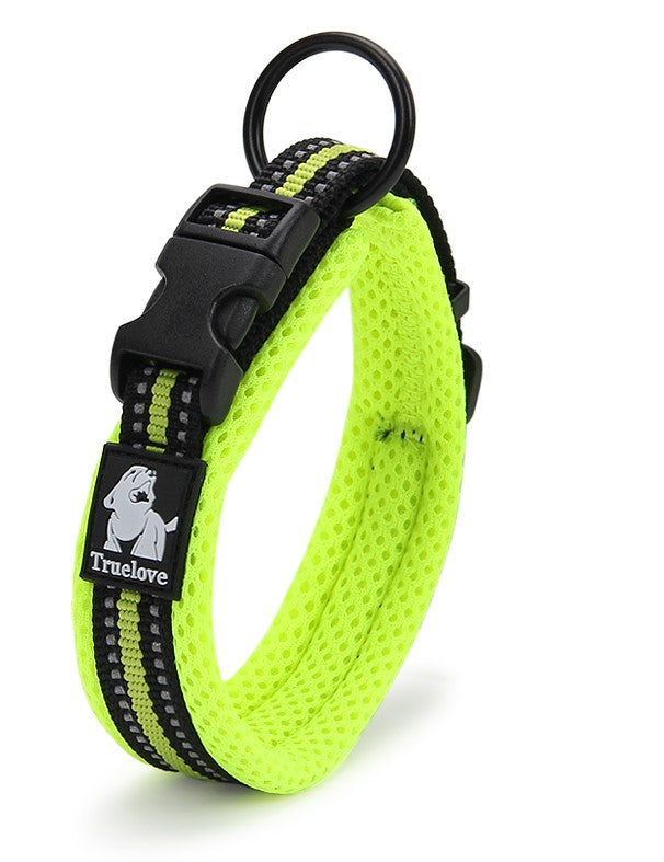 True Love Heavy Duty Reflective Dog Collar - Yellow, XL-1962324878606602240