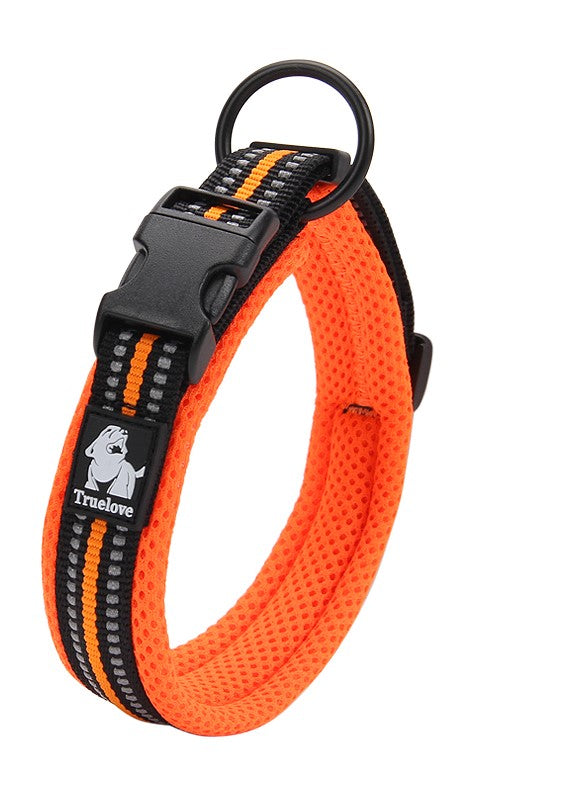 True Love Heavy Duty Reflective Dog Collar - Orange, XS-1962324875901276160
