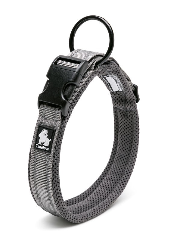 True Love Heavy Duty Reflective Dog Collar - Grey, 2XS-1962324884134694912