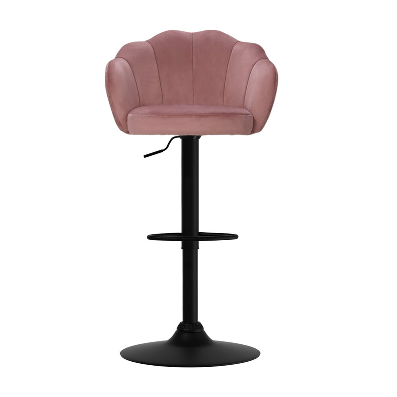 Artiss 2x Bar Stools Gas Lift Velvet Pink