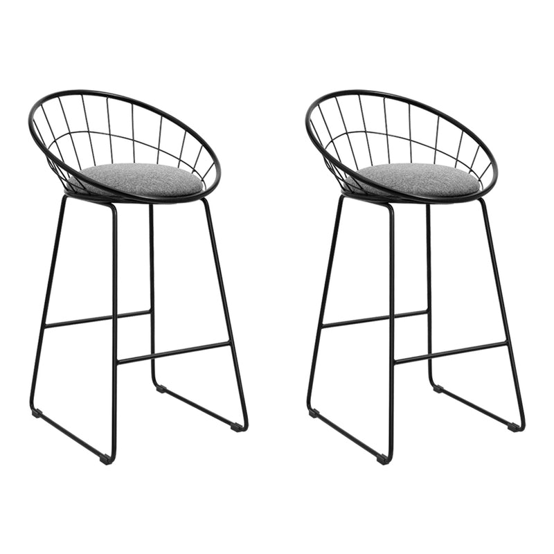 Artiss 2x Bar Stools Padded Seat Metal