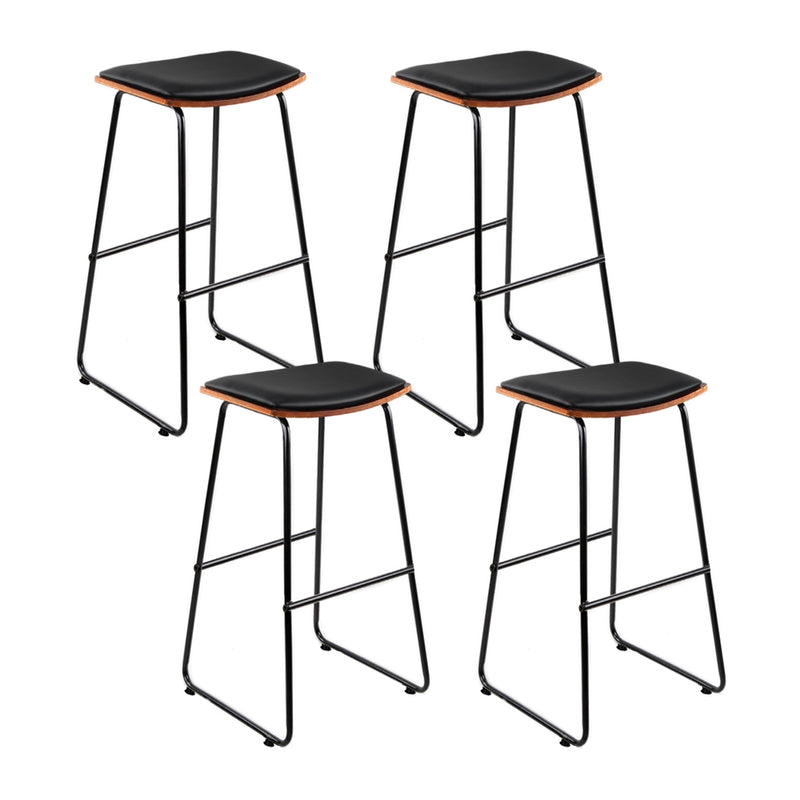 Artiss 4x Bar Stools Leather Padded Metal