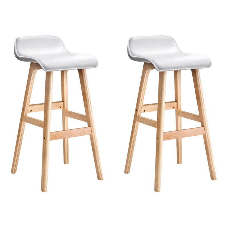 Artiss 2x Bar Stools Wooden Stool White