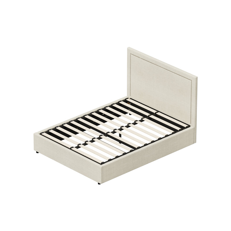 Oikiture Bed Frame Double Size Gas Lift Base Storage ADI