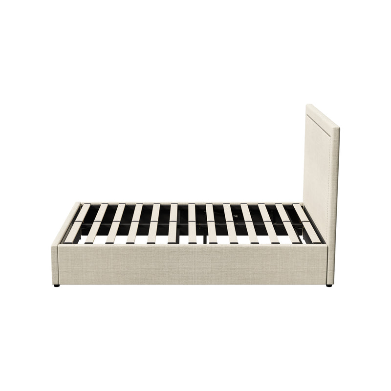 Oikiture Bed Frame Double Size Gas Lift Base Storage ADI