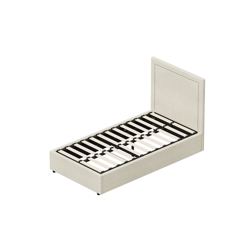 Oikiture Bed Frame King Single Gas Lift Base Storage ADI