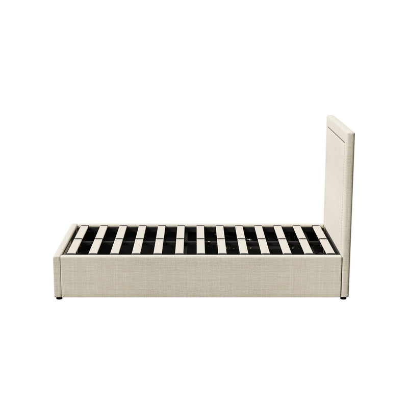 Oikiture Bed Frame King Single Gas Lift Base Storage ADI