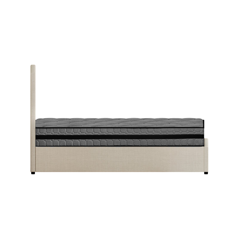 Oikiture Bed Frame With Mattress Set Double Size Gas Lift Storage ADI