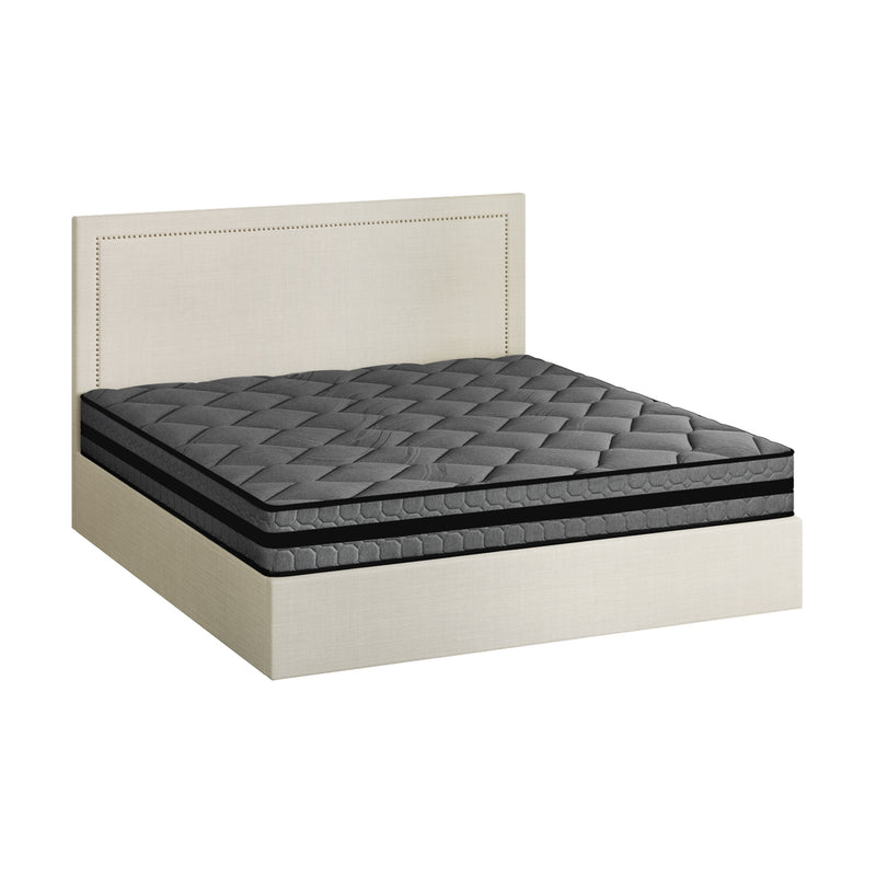 Oikiture Bed Frame With Mattress Set King Size Gas Lift Storage ADI