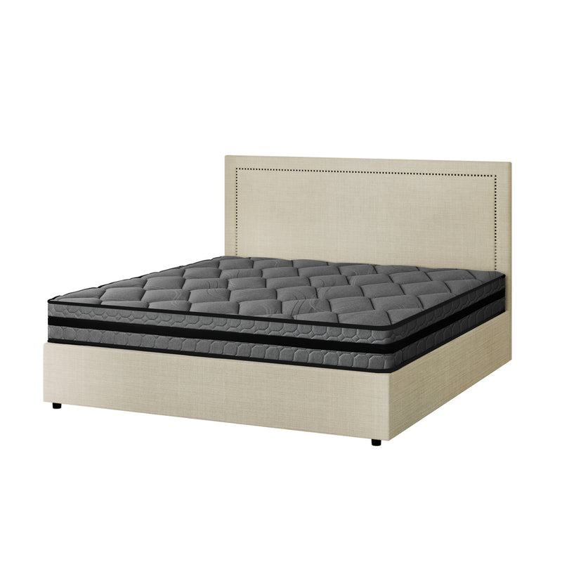Oikiture Bed Frame With Mattress Set King Size Gas Lift Storage ADI