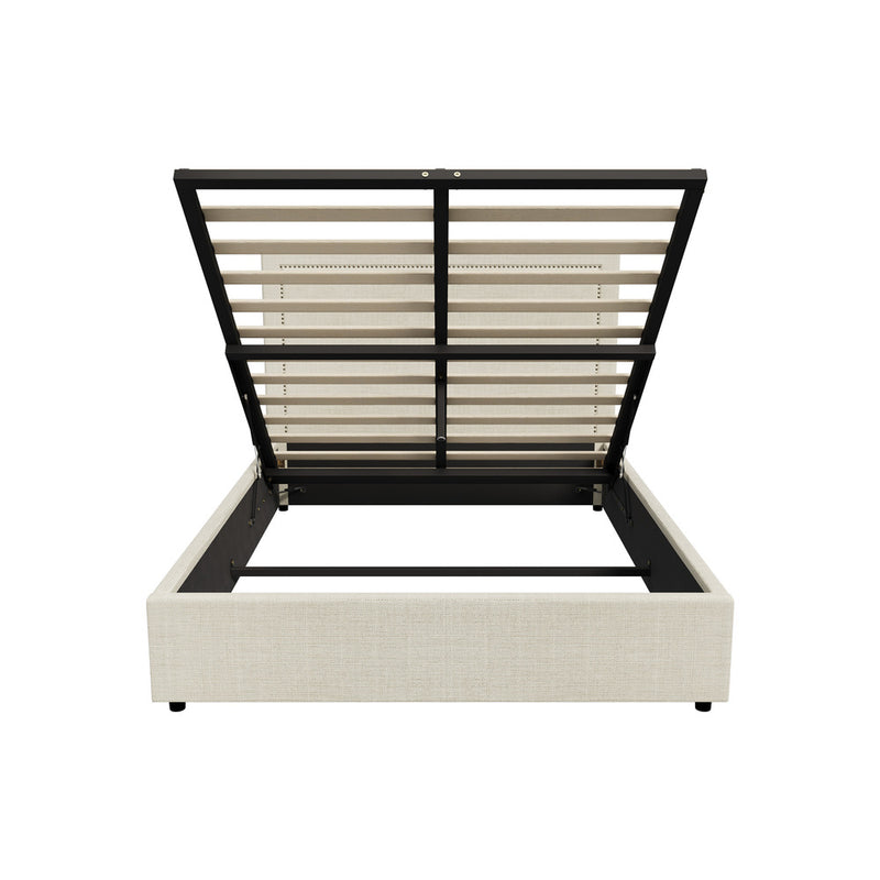 Oikiture Bed Frame Queen Size Gas Lift Base Storage ADI