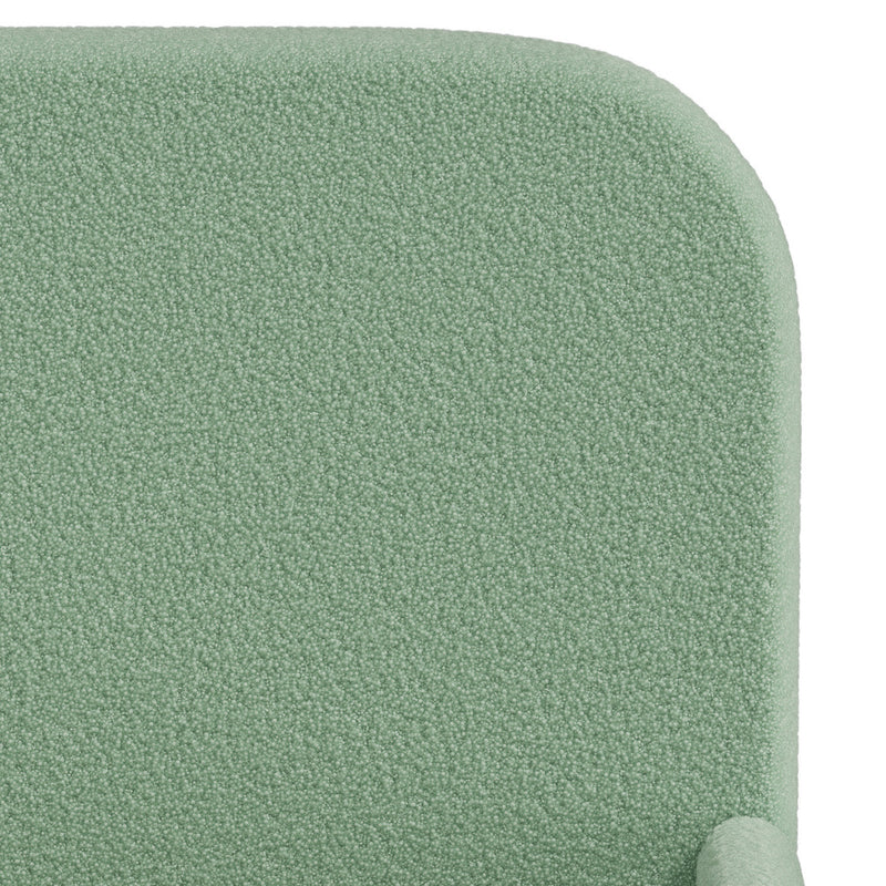Oikiture Kids Double Bed Frame with Side Guard Rails Boucle Green
