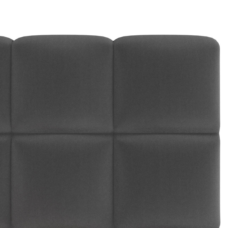 Oikiture Bed Frame King Single Size Tufted Headboard Grey Velvet