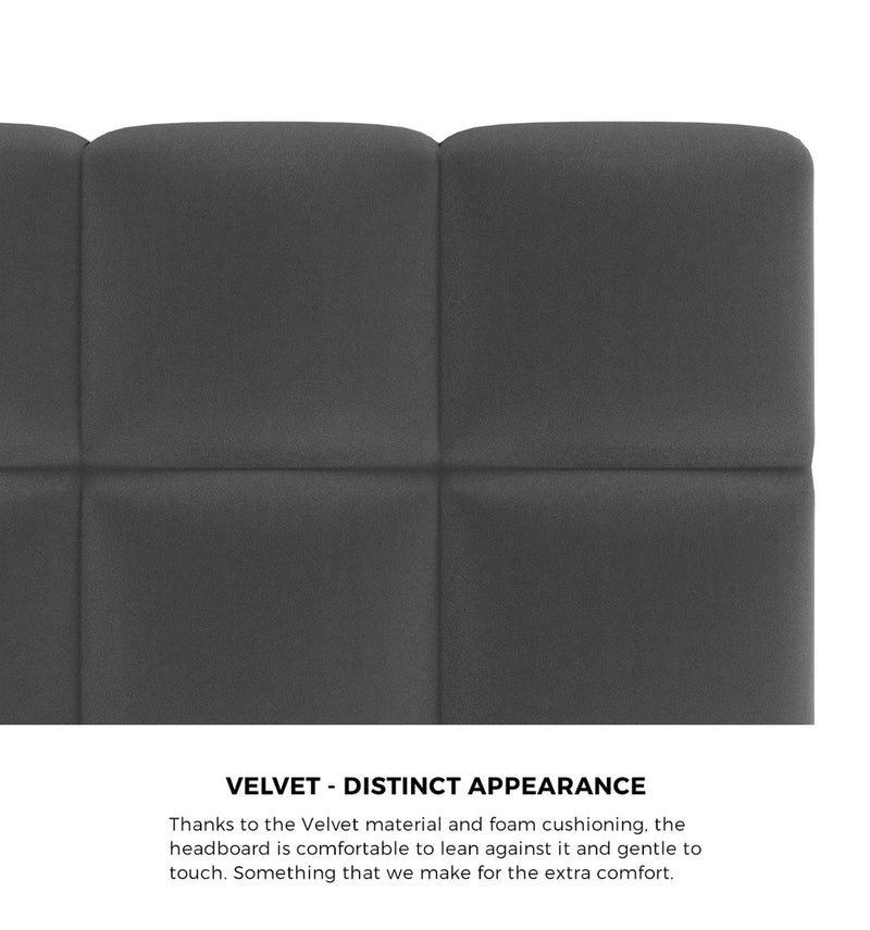 Oikiture Bed Frame King Single Size Tufted Headboard Grey Velvet