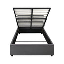 Oikiture Bed Frame King Single Gas Lift Base Storage Fabric Grey