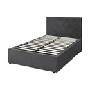 Oikiture Bed Frame King Single Gas Lift Base Storage Fabric Grey