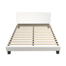 Oikiture Bed Frame Double Size White Boucle