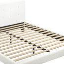 Oikiture Bed Frame Double Size White Boucle