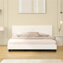 Oikiture Bed Frame Double Size White Boucle
